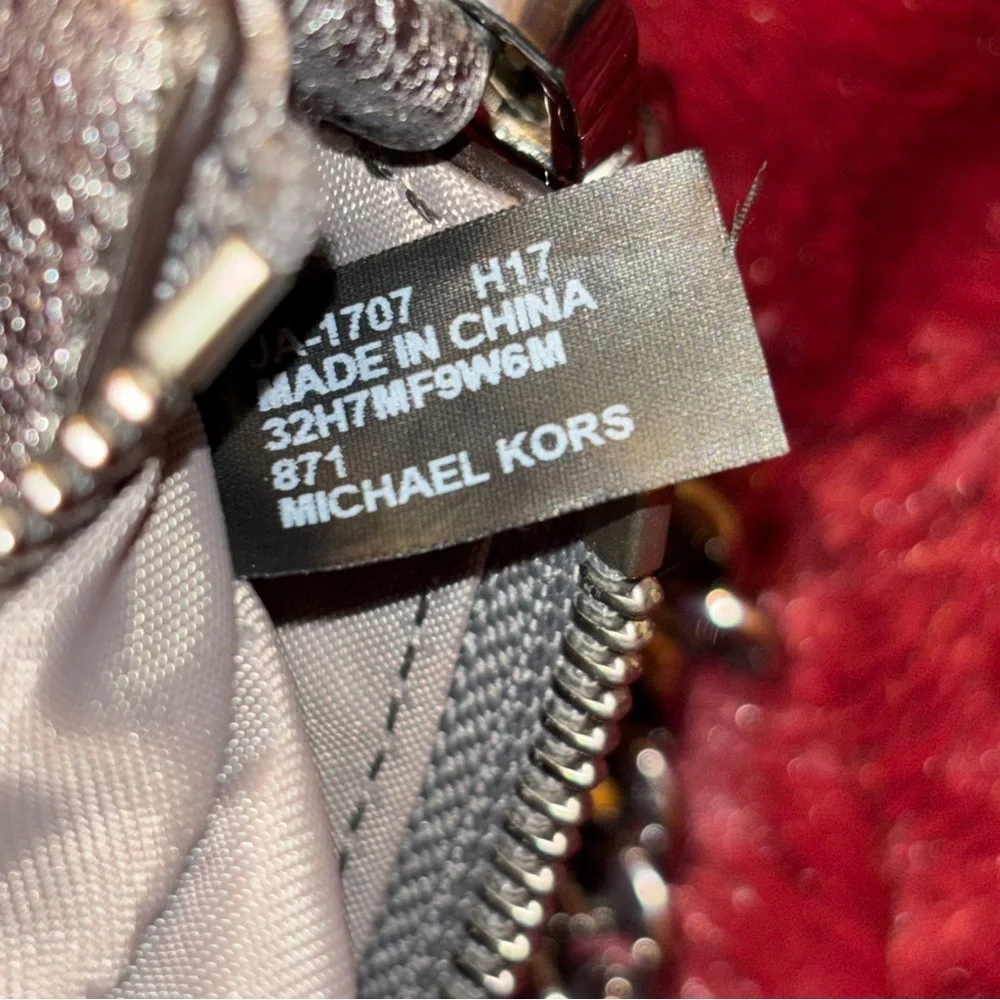 Michael Kors Mini Silver Metallic Pouchette Bag - Picture 15 of 15